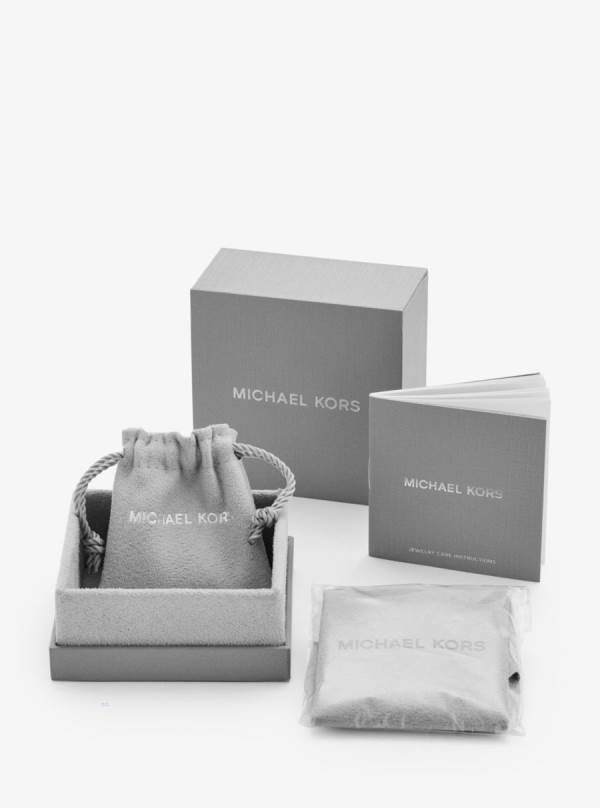 Damske Nausnice Michael Kors Precious Metal-Plated Sterling Silver Pavé Studs Strieborne - Šperky Michael Kors Sleva | JYWBA-2849